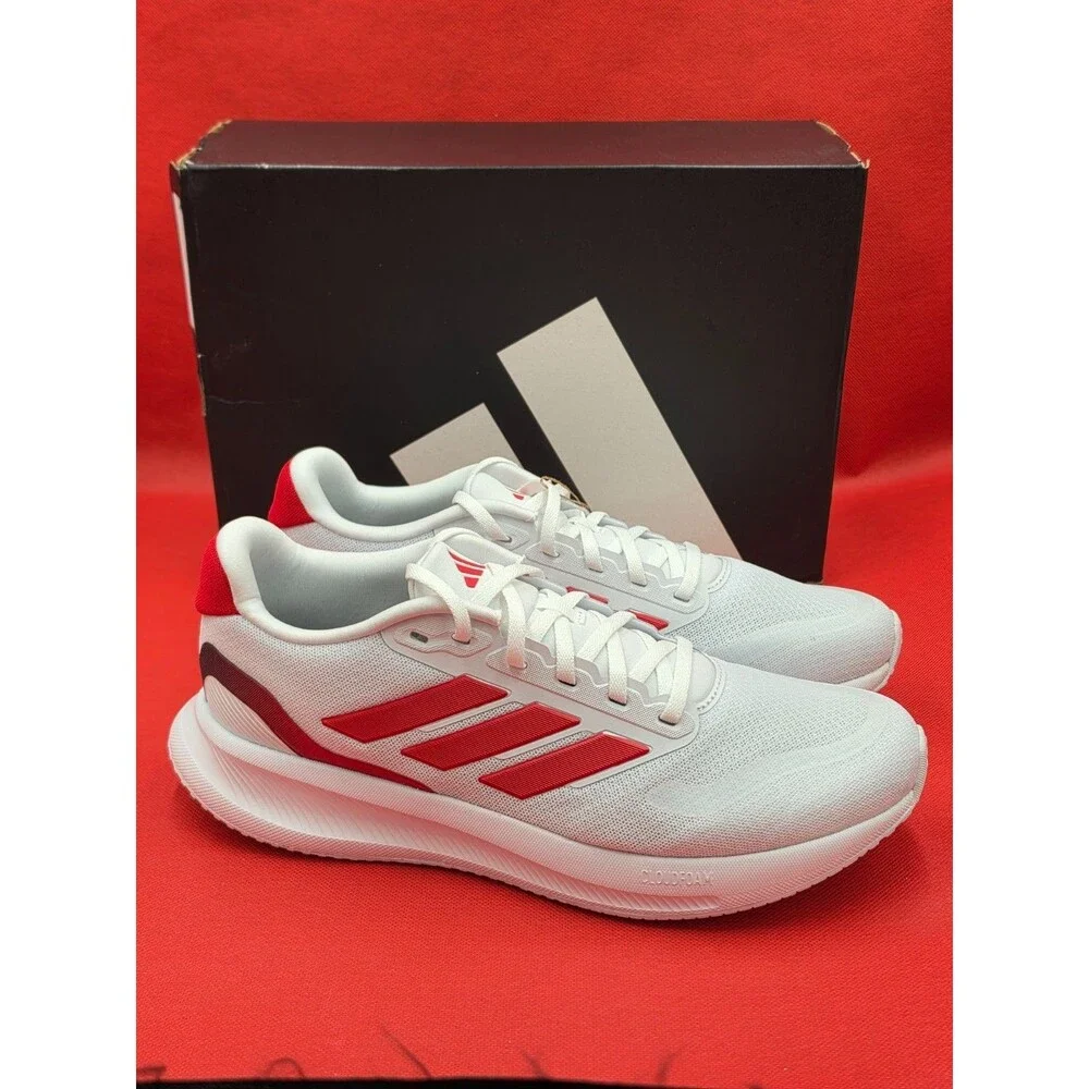 Adidas Runfalcon 5 White Better Scarlet Core Black Men’s 9 JR5518 NWT